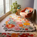 Handmade Wool Floral Area Rug for Living Room | Elegant Flower Garden Design, Soft, Thick and Durable | Bedroom, Dining Room & Home Decor Carpet (9' x 11', Floral C)