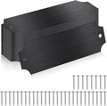 24 Pcs Personalized Name Plates Laser Engraved 1" x 3" Solid Brushed Metal Plaque Trophy Plate Blank Name Tag with Adhesive Backing and Screws for DIY(Black,Notched Corner)