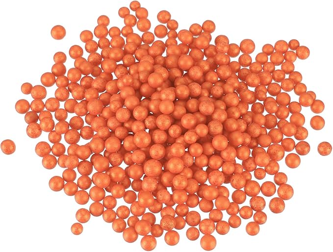 MECCANIXITY Foam Beads Foam Balls 7-9mm for Wedding and Party Decorations, Tiny Packing Balls, Arts DIY Crafts Supplies (Bright Orange,1 Pack Approx 3000pcs)