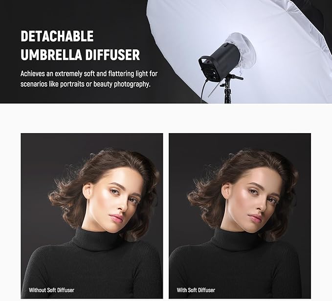 NEEWER 71"/180cm Parabolic Reflective Umbrella Photography with Silver Inner, Soft Lighting with Diffuser Cover, Bag, Quick Fold for Camera Photo Studio Video Light Shooting Monolight Flash, NS4U