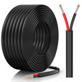18 Gauge Wire, 18 AWG 2 Conductor Electrical Wire, Flexible/Oxygen-Free Tinned Copper/Stranded PVC 18/2 Cord for Automotive, Marine, LED Strips, Solar, RV, Lighting (30FT)