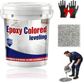 Epoxy Floor Paint, Epoxy Colored Sand Floor Paint, High-Gloss Marble Effect Self-Leveling Coating, Waterproof, Non-Slip, Ultra-Durable for Garage, Basement, Wood Floors (Colorful,2.2 lb)