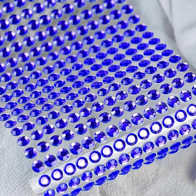 3090 Pcs 4 Sheets Rhinestone Stickers 3/4/5/6 mm Self Adhesive Craft Rhinestones Gems for Face Eyes Makeup Hair Body (Darkblue-3/4/5/6mm)