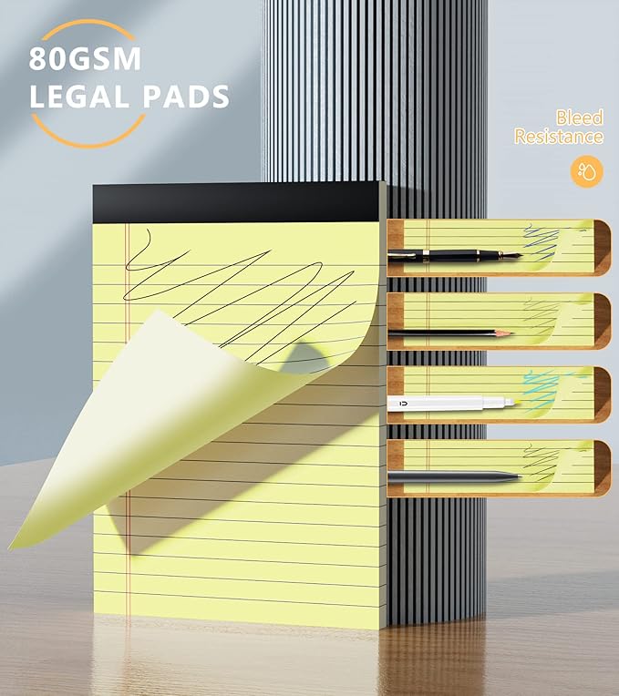 Yellow Note Pads, 12 Pack Legal Pads 4x6 Inch, Notepad of Lined Paper, Perforated Notepads, Pocket Writing Pads for Grocery List Shopping List, Memo Pads Scratch Pads for Daily Planning, 30 Sheet/Pad
