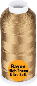 Simthread Rayon Embroidery Thread 5500 Yards, 40wt 100% Rayon Viscose for Commercial and Domestic Machines - Caramel 1057