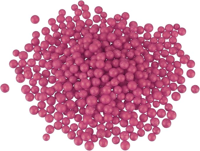 MECCANIXITY Foam Beads Foam Balls 7-9mm for Wedding and Party Decorations, Tiny Packing Balls, Arts DIY Crafts Supplies (Rose Red,1 Pack Approx 3000pcs)