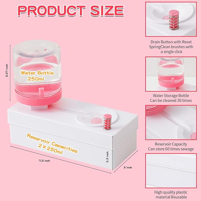 Brush Rinser Paint Brush Cleaner Tool with Drain Dispenser Water Recycling Rinse Automatic Art Supplies Watercolor Paintbrush Cleaner for Acrylic, Oil and Water-Based Paints Gift for Kids Artist