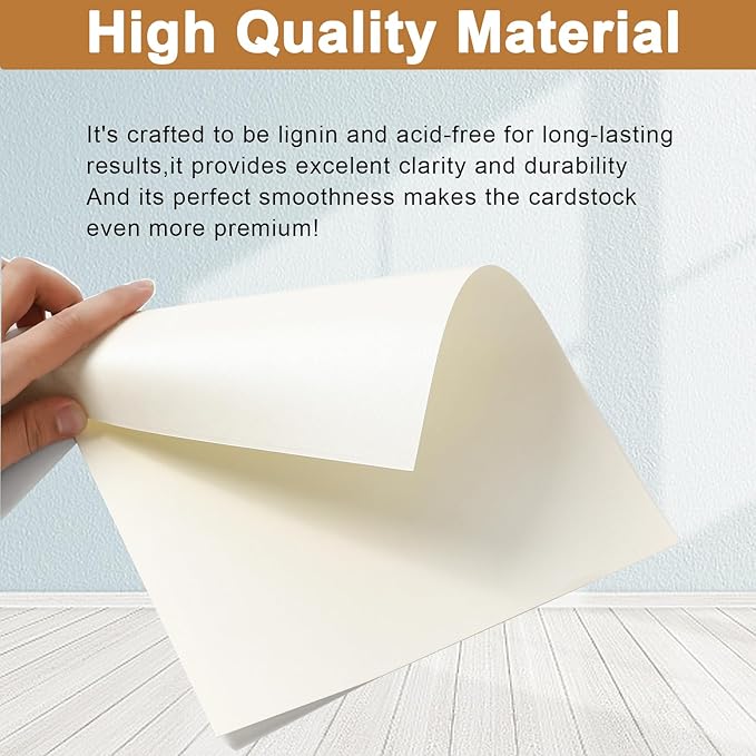 40 Sheets Cream Shimmer Cardstock 8.5 x 11 Ivory Paper, 75lb Off White Paper Card Stock for School Crafting, Cards Making, Business Cards, Wedding Invitations, Menus