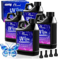 UV Resin 1000g, Hard Type Clear Beginner-Friendly Kit, Upgraded Formula & Crystal Clear for Jewlery Making, Art Craft, 250g*4 Resin UV Kit for Earring, Pendant, DIY
