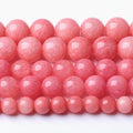 8MM Pink Rhodonite Jade Chalcedony Beads Natural Gemstone Beads Round Loose Beads for Jewelry and Bracelets Making 90pcs 2 Strands 32"
