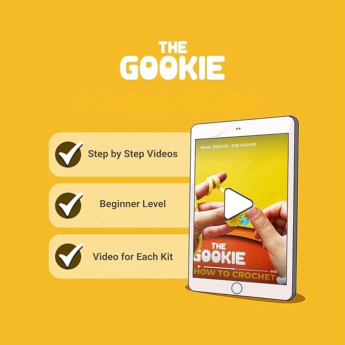 The Gookie Amigurumi Crochet Kit for Beginners – DIY Crochet Kit with Yarn, Hook, Eyes & Stuffing – Easy Starter Set with Video Tutorials – Cute Plush Toy Craft Gift for Kids, Teens & Adults (Hamster)
