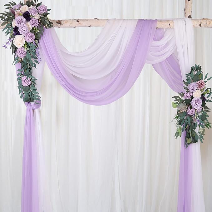 Lavender Chiffon Table Runner 30 x 120 Inches Romantic Sheer Fabric for Wedding Decorations, 10ft Baby Shower and Birthday Party Cake Table Decorations