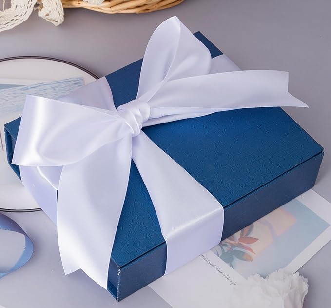 2 Inch White Solid Satin Ribbon, 50 Yards Craft Fabric Ribbon for Gift Wrapping Floral Bouquets Wedding Party Decoration