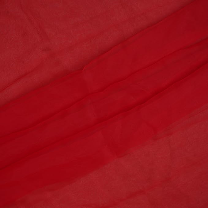 Organza Fabric 10 Yard Bridal Solid Sheer Bolt for Home Décor, Table Décor, Bridal, Fashion, Crafts, Decorations Silky Shiny Organza 44" - (10 Yard, Red)
