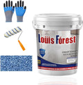 Louis Forest Epoxy Floor Paint, High-Gloss Marble Effect Coating, Epoxy Colored Sand Floor Paint, Wear-Resistant and Non-Slip for Indoor Outdoor (1KG-Sapphire blue)