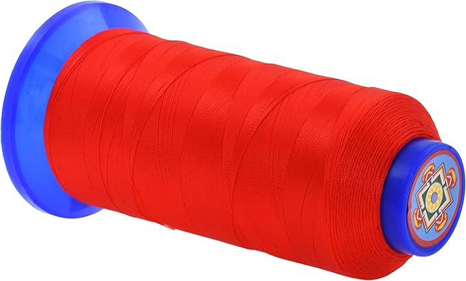 Mandala Crafts Red Heavy Duty Thread -1500 Yds Tex 70 Thread for Sewing Drapery Jeans Leather Hair - Bonded Polyester Thread Outdoor Marine Upholstery Threads