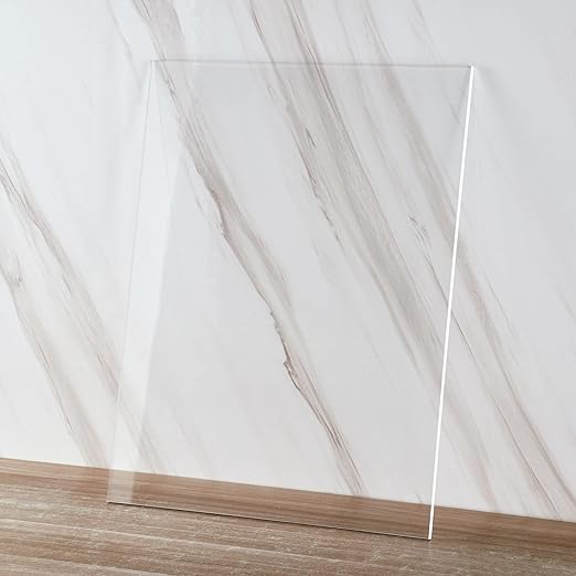 Pack of 10 Clear Acrylic Sheet 8" x 12" Cast Plexiglass Panel 1/8" Thick (3mm) Transparent Plastic Board for Sign, Craft, Display Projects, Laser Cutting, Engraving