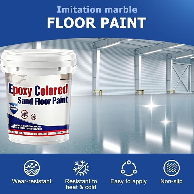 Epoxy Colored Sand Floor Paint, Epoxy Floor Paint for Concrete, High Gloss Marble Effect Coating, Waterproof Non-Slip Concrete Paints, Suitable for Indoor/Outdoor Use (Purple,96 oz/3 kg)