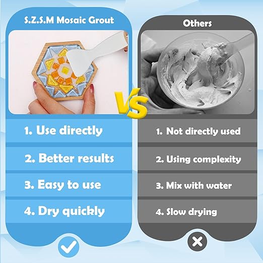 Mosaic Grout for Crafts, Sparkling Colorful Crystal Sealant is Specially Designed for Use in Mosaic Kits for Adult to Decorate Tessellated Coasters, Table Tops, Walls and Vases, Yellow, 5 oz