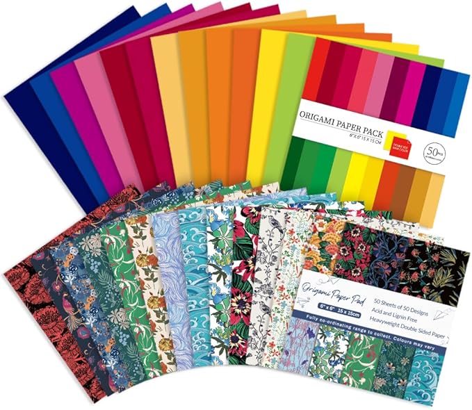 Origami Paper Kit Dobule Sided 100 Sheets 100 Colors 6 Inch Japanese Chiyo Square Easy Fold Arts Crafts DIY Handwork Origami Papers Beginner Solid Color Flower