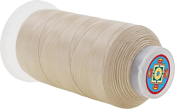 Mandala Crafts Cream Heavy Duty Thread - 1500 Yds Tex 70 for Sewing, Drapery, Jeans, Leather, Hair, Bonded Polyester, Outdoor, Marine, Upholstery