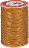 uxcell Round Leather Sewing Waxed Thread, 55m / 60 Yards Wax Polyester String, 0.8mm Waxed Stitching Cord for Leather Crafts, Bookbinding, Bracelets Braided, Golden Brown