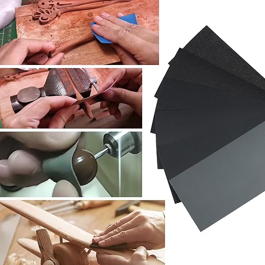 60 Pcs 9x3.6 Inch 8 Grit Mixed Packing Wet and Dry Sandpaper Sheets, Woodworking Furniture/Automobiles/Metal/Lacquer Polishing Sanding Sheets，80/150/320/600/1000/1500 Grit