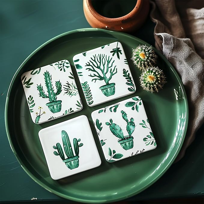 10pcs 4''x4'' Ceramic Tiles for Crafts, Blank Ceramic Coaster for Craft, White Unglazed Tile with Cork Backing Pad for Painting, Alcohol Ink, Acrylic Pouring, DIY