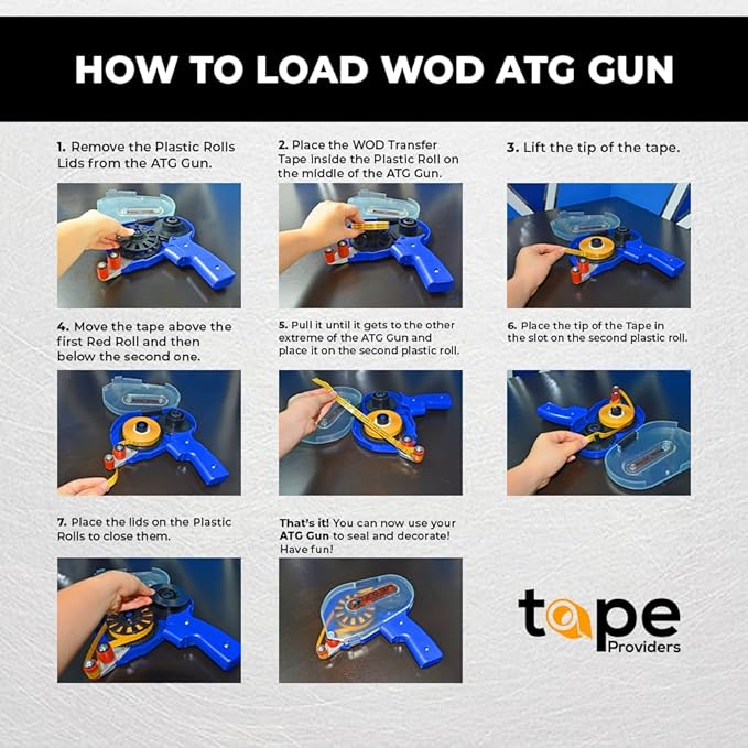 WOD General Purpose ATG Tape, 1/2 inch x 36 yds. (Set of 12 Rolls) Adhesive Transfer Tape Glider Refill Rolls Clear Adhesive on Gold Liner (Acid Free) RWATG20