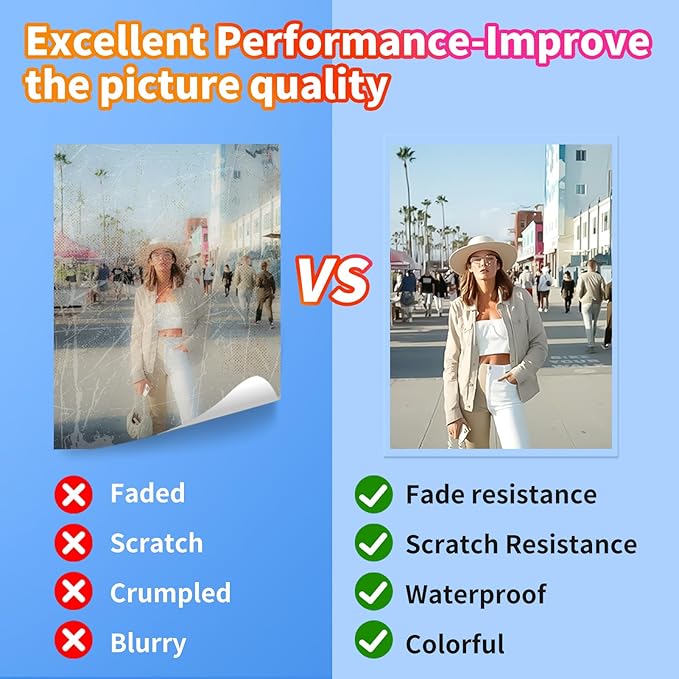 Uinkit 4Mil Thicker Single-Sided Self-Adhesive Laminating Sheets, 60Pack (More Value) Letter Size 8.5x11"- Peel & Stick for Teachers, Office & Home Crafting - No Heat Machine Needed
