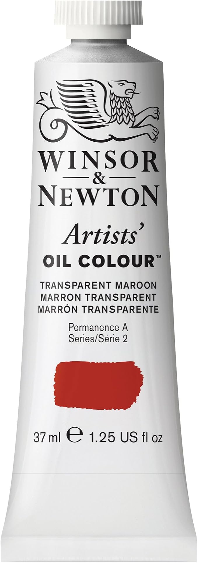 Winsor & Newton Artists' Oil Color, 37ml (1.25 oz) Tube, Transparent Maroon