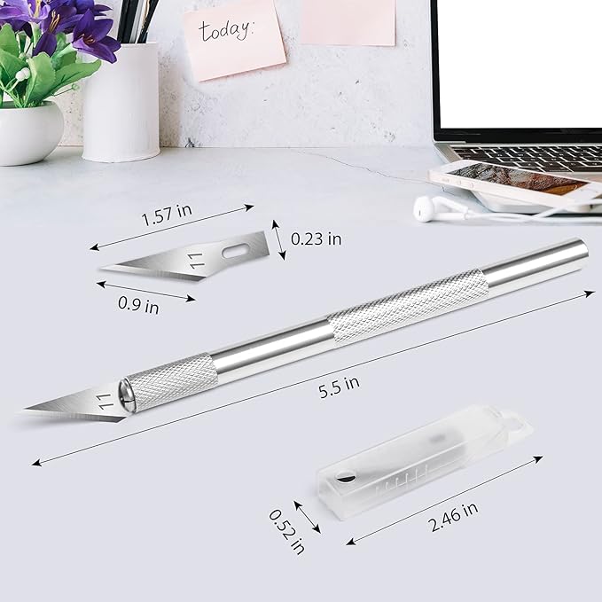 DIYSELF 23 Pack Scrapbooking Tools, Exacto Knife Craft Knife Precision Carving Hobby Knife Kit, 20 Spare Art Knife Blades for Art, Scrapbooking, Stencil