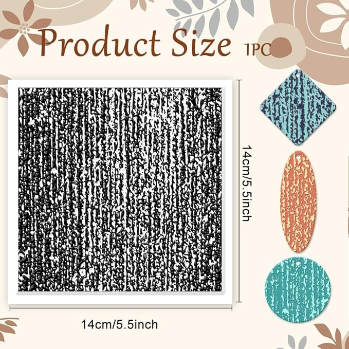 CHGCRAFT Polymer Clay Texture Sheets Sandpaper Texture Silicone Clay Texture Mat Silicone Texture Stamps Clay Modeling Pattern Pad for DIY Clay Jewelry Earrings Clay Mat