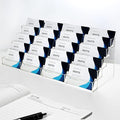 20 Slots Acrylic Business Card Holder for Desk Business Card Stand Clear Plastic Multiple Cards Display Stand Rack for Office Supplies Home School Brochure File Table Recipe