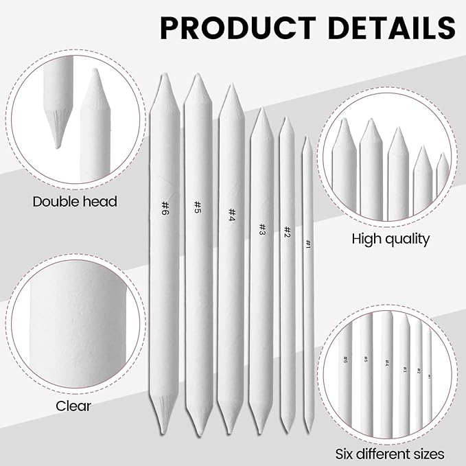 18Pcs Blending Stumps for Drawing, Paper Art Blenders, Art Blending Pencils Supplies, Drawing Pencils for Student Artist Charcoal Sketch Painting Tools, Shading Pencil for Sketching Supplies