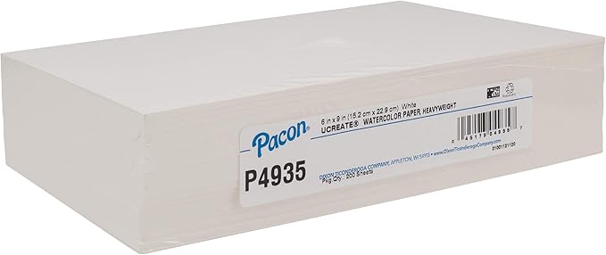 UCreate Watercolor Paper, White, 90 lb., 6" x 9", 200 Sheets
