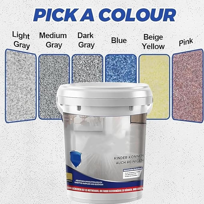 Epoxy Floor Paint, Epoxy Colored Sand Floor Paint, High-Gloss Marble Effect Self-Leveling Coating, Waterproof, Non-Slip, Ultra-Durable for Garage, Basement, Wood Floors (Pink,11 lb)