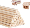 1/4 x 24 Inch 50 PCS Dowel Rods Wood Sticks Wooden Dowel Rods Unfinished Bamboo Sticks - for Crafts,Home Decor, Model Making and DIYers