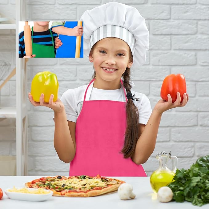PLULON 50 Pcs Kids Apron Painting Aprons, Kids Aprons for Painting Art Apron Smocks Bulk for Art Activity Craft Home Kitchen Classroom Party Supplies