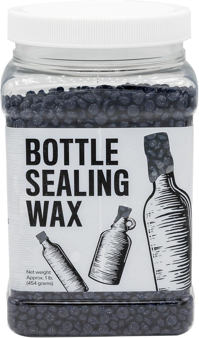 Blended Waxes, Inc. Bottle Sealing Wax, Pastille Wax Seal Beads For Wine, Beer, and Liquor Bottle Sealing, Seals Between 25-30 Bottles, 1 lb, Blue Metallic