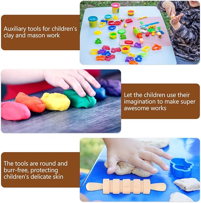 Small Wooden Rollers Mini Wooden Rolling Pin for Wood, Clay, and Dough Crafts for Christmas and Birthday Celebrations