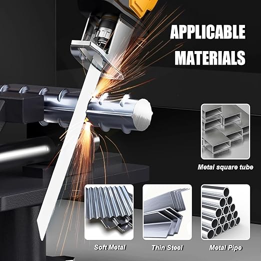 25 Pack 9 inch Reciprocating Saw Blades Set,18 TPI High Carbon Saw Blades, Metal Saw Blades with Organizer Case (25, 18TPI/225mm)
