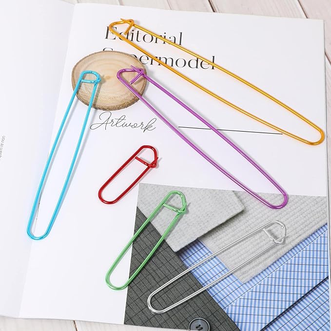 12 PCS Knitting Stitch Holder 6 Size Aluminum Yarn Stitch Holders Stitch Markers for Crocheting Practical Knitting Crochet Tools for Knitting Notions or Crochet