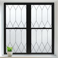 rabbitgoo Window Privacy Film for Glass Windows, Frosted Glass Cling with Decorative Moroccan Lattice, Removable Heat Control Sun Blocking Door Covering Sticker for Home Bathroom, 23.6 x 78.7 inches