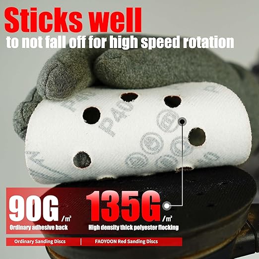 320 Grit Sandpaper, Sanding Disc 5 Inch 8 Hole Hook and Loop, 100 Pcs