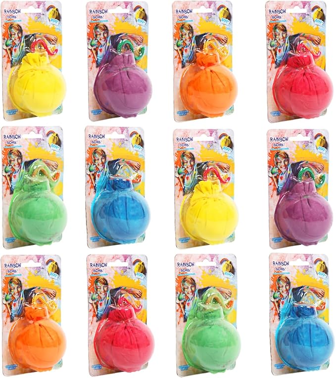ARELUX Color Powder Balls-12 Packs Holi Powder Colors Chalk Balls,200+ Throws Each Chalk Bomb,Family Activiies Outdoor for Color Run Photography,Party Games,Friends Photoshoot,Birthday,Festival