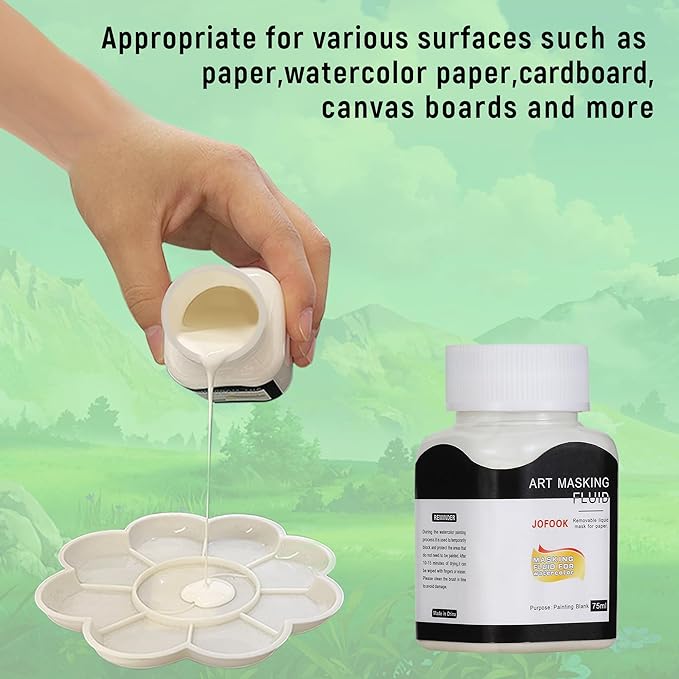 150-Milliliter Watercolor Art Masking Fluid,For Ink-Watercolor-Gouache-Painting & Illustration,Two Bottles
