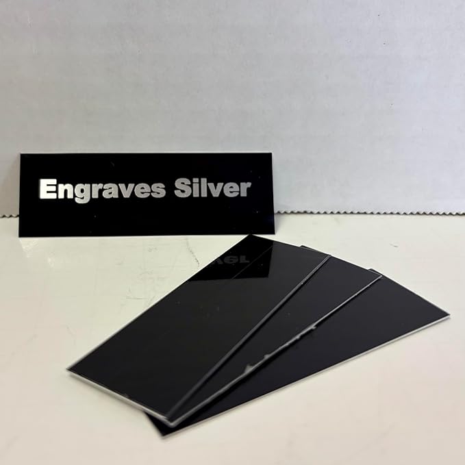 Blank Metal Plates for Laser Engraving - 4 Pack | Aluminum Sheets 0.020" Thick | CO2, Diode, Fiber Laser Compatible | Multiple Sizes & Colors (Black (engraves silver), .75x2 inch)