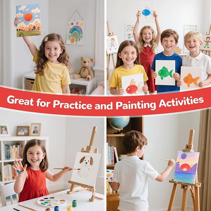 Canvas Boards for Painting 48 Pack, 8x10 Inch Painting Canvas Panels, 100% Cotton White Blank Art Supplies for Acrylics Oil Watercolor Tempera Paints