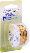 Artistic Wire, 22 Gauge 8 Yards/Pkg, Natural Non-Tarnish Brass